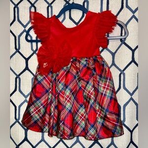 Barbie Christmas Plaid Girls Dress Sz 2T